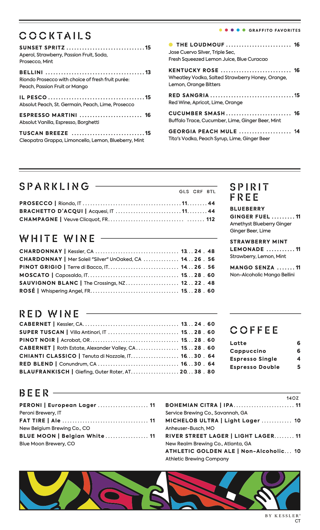 Graffito Drinks Menu Summer 2025